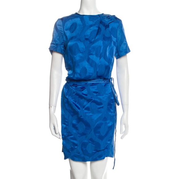 Isabel Marant Blue Silk Wrap Skirt Mini Dress - Picture 1 of 9